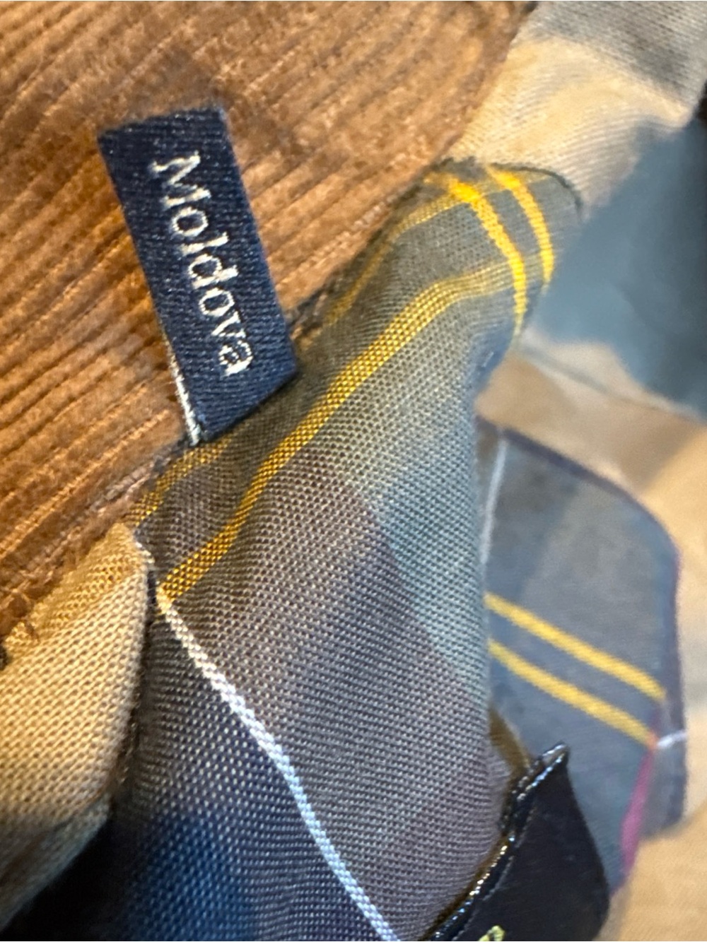 Barbour Dark Olive Waxed Field Jacket with Tan Cord Collar - Picture 16 of 16